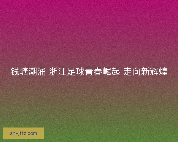 钱塘潮涌 浙江足球青春崛起 走向新辉煌