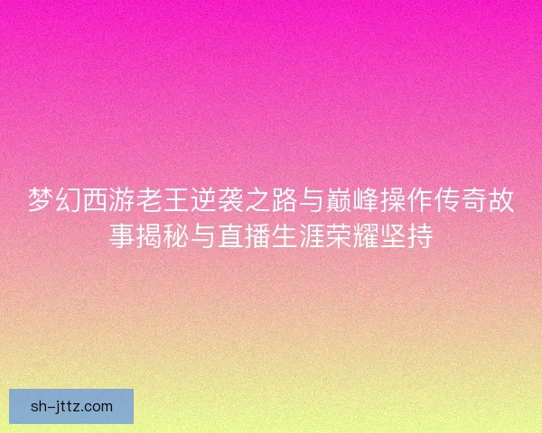 梦幻西游老王逆袭之路与巅峰操作传奇故事揭秘与直播生涯荣耀坚持